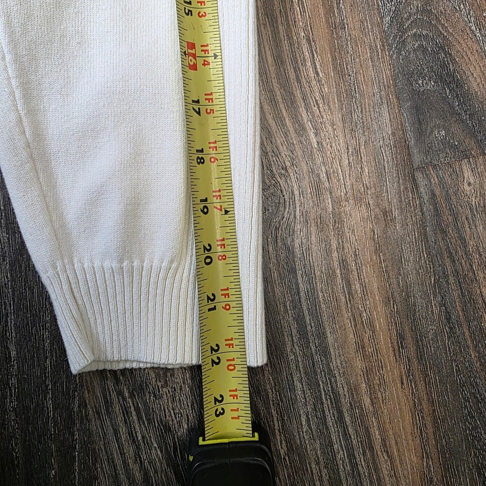 INC International Concepts Mens White Ribbed Quarter Zip Sweater XL Cotton Blend - Picture 4 of 9